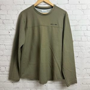 Columbia Omni-Wick Long Sleeve Army Green Hiking Outdoor Adventure Shirt LG